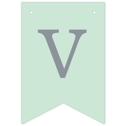 Trouwfeest eenvoudig groen grijs bruid & bruidegom vlaggetjes (Eerste vlag)