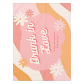 Trouwfeest Favor Retro Roze & Oranje Tafelkleed (Voorkant)