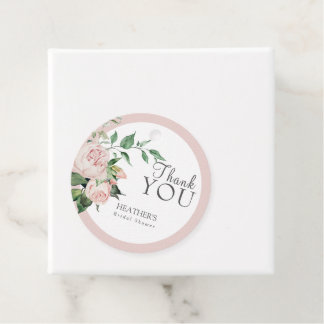 Trouwfeest Favor Tags met Blush Pioenroos Bedankjes Labels