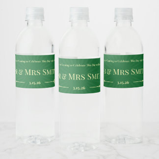 Trouwfeest Favoriet Groen Label Set Waterfles Etiket