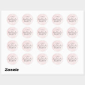 Trouwfeest favoriet met blosroze kleur ronde sticker (Vel)
