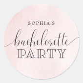 Trouwfeest Favoriet met Blush Kleur Ronde Sticker (Voorkant)