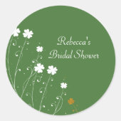 Trouwfeest favoriet met Shamrock Wildflowers Ronde Sticker (Voorkant)