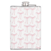 Trouwfeest favorieten met roze lint heupfles (Achterkant)