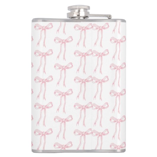 Trouwfeest Favorieten met Roze Lint Heupfles (Achterkant)