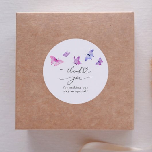 Trouwfeest Favorieten Vlinders  Ronde Sticker
