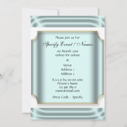 Trouwfeest formeel smoking kaart (Achterkant)