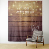 Trouwfeest Foto Achtergrond Champagneglas Hout Wandkleed (In situ)