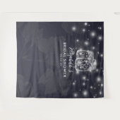 Trouwfeest Foto Achtergrond Houten Mason Jar Licht Wandkleed (Voorkant (horizontaal))