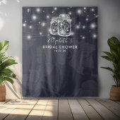 Trouwfeest Foto Achtergrond Houten Mason Jar Licht Wandkleed