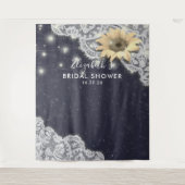 Trouwfeest Foto Achtergrond Kant Zonnebloemen Lich Wandkleed (Voorkant)