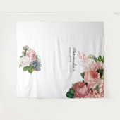 Trouwfeest Fotocabine met Roze en Bordeaux Tint Wandkleed (Voorkant (horizontaal))