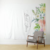 Trouwfeest Fotohouding Achtergrond met Bloemmotief Wandkleed (In Situ (horizontaal))