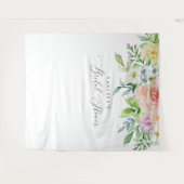 Trouwfeest Fotohouding Achtergrond met Bloemmotief Wandkleed (Voorkant (horizontaal))