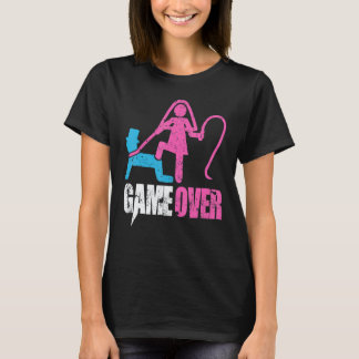 Trouwfeest Game Over Bruid en Bruidegom vrijgezell T-shirt