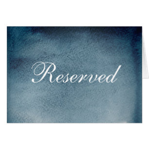 Trouwfeest gereserveerd bord. Blauw modern aquarel