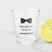 Trouwfeest geschenk voor bruidsjonker met vlinderd shot glas (Voorkant)
