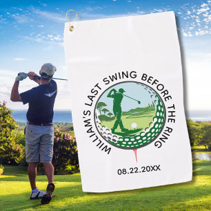 Trouwfeest Golfer Naam Laatste Swing Golf Handdoek