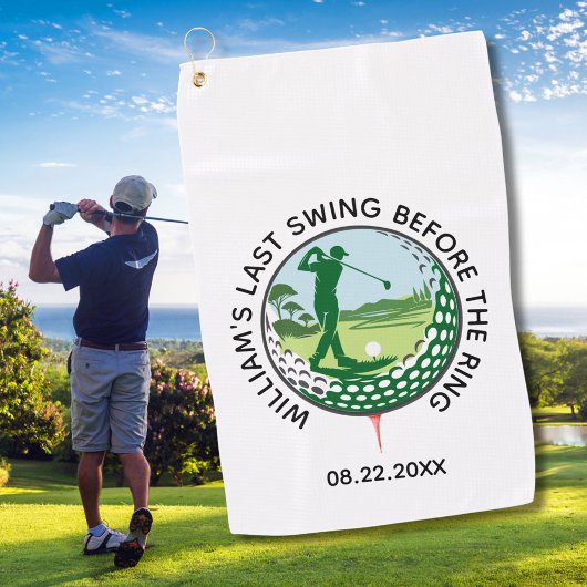 Trouwfeest Golfer Naam Laatste Swing Golf Handdoek