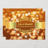 trouwfeest gouden uitnodiging (Voorkant / Achterkant)