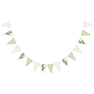 Trouwfeest groene chic datum slinger vlaggen vlaggetjes