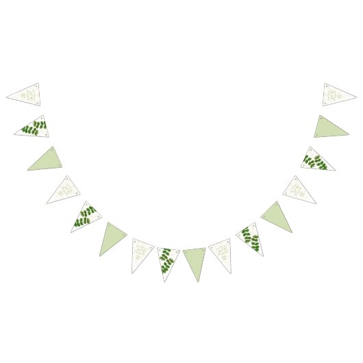 Trouwfeest groene chic datum slinger vlaggen vlaggetjes (Alle)