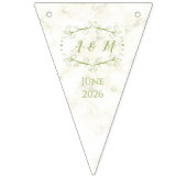 Trouwfeest groene chic datum slinger vlaggen vlaggetjes (Eerste vlag)