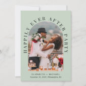 Trouwfeest Happily Ever After Feest Boog Foto Sage Kaart (Voorkant)