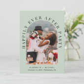 Trouwfeest Happily Ever After Feest Boog Foto Sage Kaart (Staand voorkant)