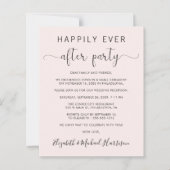 Trouwfeest Happily Ever After Feest Roze Uitnodigi (Voorkant)