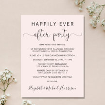 Trouwfeest Happily Ever After Feest Roze Uitnodigi
