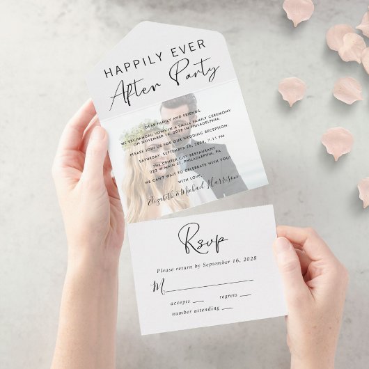 Trouwfeest Happily Ever After fotoreceptie All In One Uitnodiging