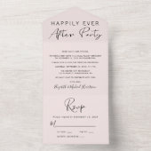 Trouwfeest 'Happily Ever After' Roze All In One Uitnodiging (Binnen)