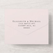 Trouwfeest 'Happily Ever After' Roze All In One Uitnodiging (Achterkant)