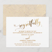 Trouwfeest helaas afgelast Goud kalligrafie kaart (Voorkant / Achterkant)