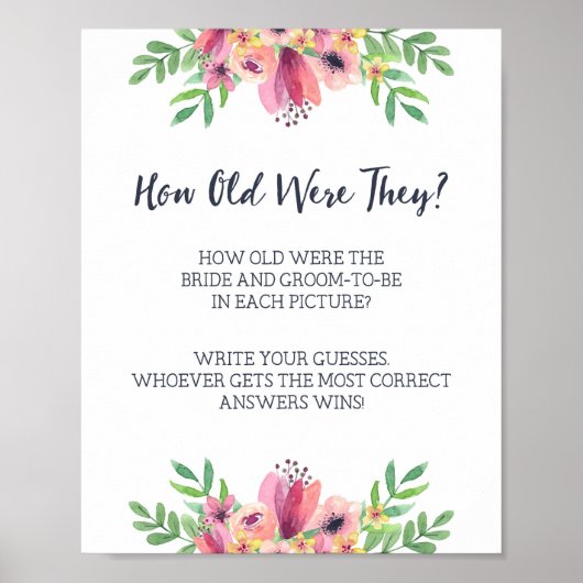 Trouwfeest Hoe Oud Waren Ze Spel Bord Poster (Voorkant)