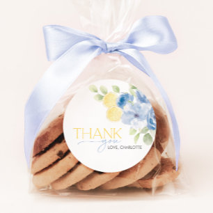 Trouwfeest Hoofdpersoon Blauw Geel Favoriet Ronde Sticker