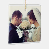 trouwfeest, huwelijkscadeau, onze eerste kerstdag keramisch ornament (Rechts)