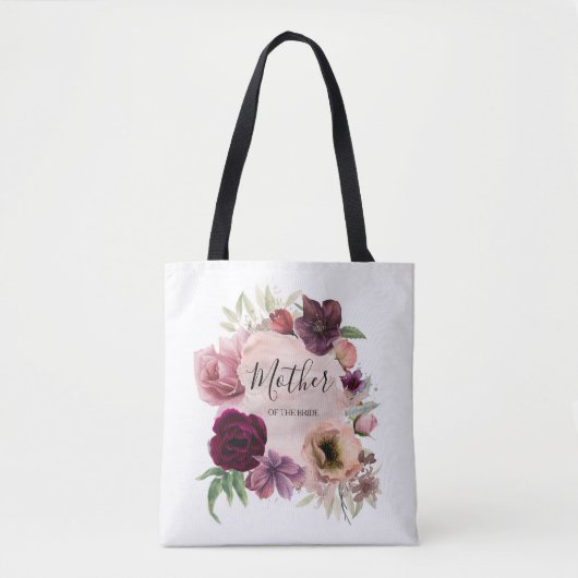 Trouwfeest in antieke stoffige roze en bordeauxroo tote bag (Voorkant)