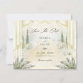 Trouwfeest in bloementuin save the date (Voorkant)