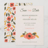 Trouwfeest in de bloementuin save the date (Voorkant / Achterkant)