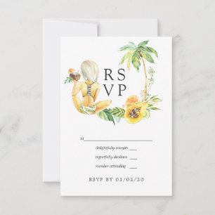 Trouwfeest in de zomer RSVP kaartje