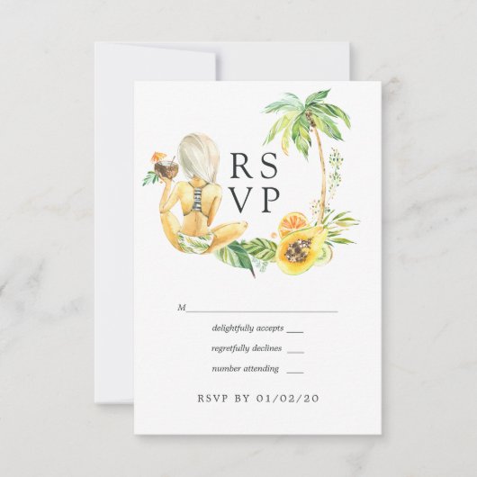 Trouwfeest in de zomer RSVP kaartje (Voorkant)