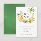 Trouwfeest in de zomer RSVP kaartje (Voorkant / Achterkant)