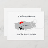 Trouwfeest in het buitenland Turkije Bewaar de dat Save The Date (Voorkant / Achterkant)