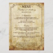 Trouwfeest in Retro Stijl Menu (Voorkant)