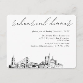 Trouwfeest in San Francisco Elegant Proefdinermidd Informatiekaartje