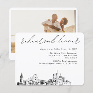 Trouwfeest in San Francisco Elegant Proefdinermidd Informatiekaartje