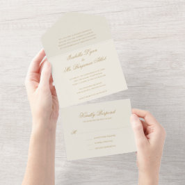 Trouwfeest in traditionele ivoor stijl met elegant all in one uitnodiging