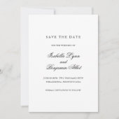 Trouwfeest in traditionele zwart-wit formele elega save the date (Voorkant)